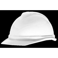 MSA (Mine Safety Appliances Co) 10034027 MSA White V-Gard Advance Class C Type I Polyethylene Vented Hard Cap With Fas-Trac 6-Po